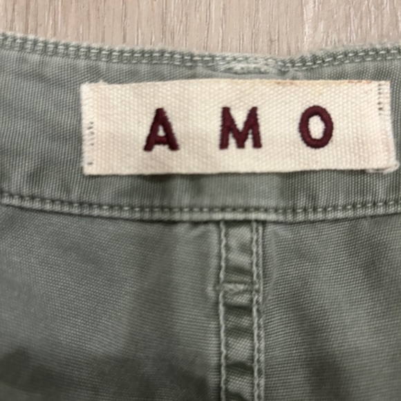 AMO denim Womens Army babe Trousers cropped cargo Pants Size 26 gray green - Picture 2 of 6